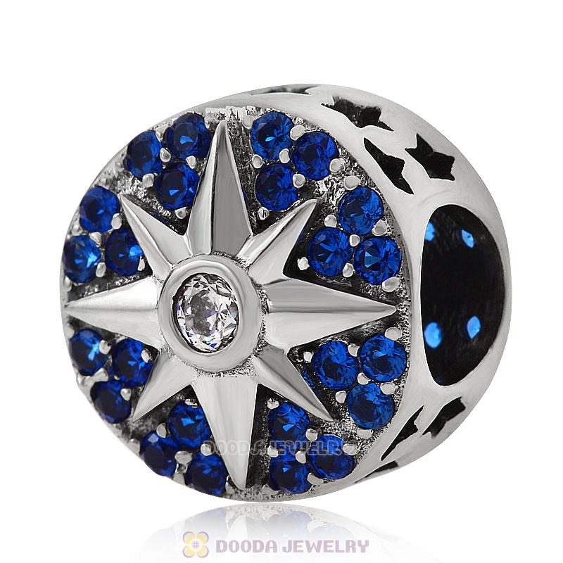 My Star Charm Bead with Blue CZ