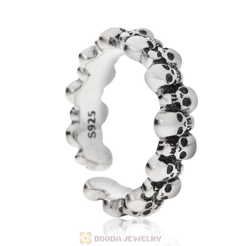 Terrible Skull Open Rings 925 Silver