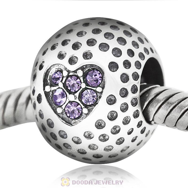 Golf Ball Charm with Tanzanite Crystal Love