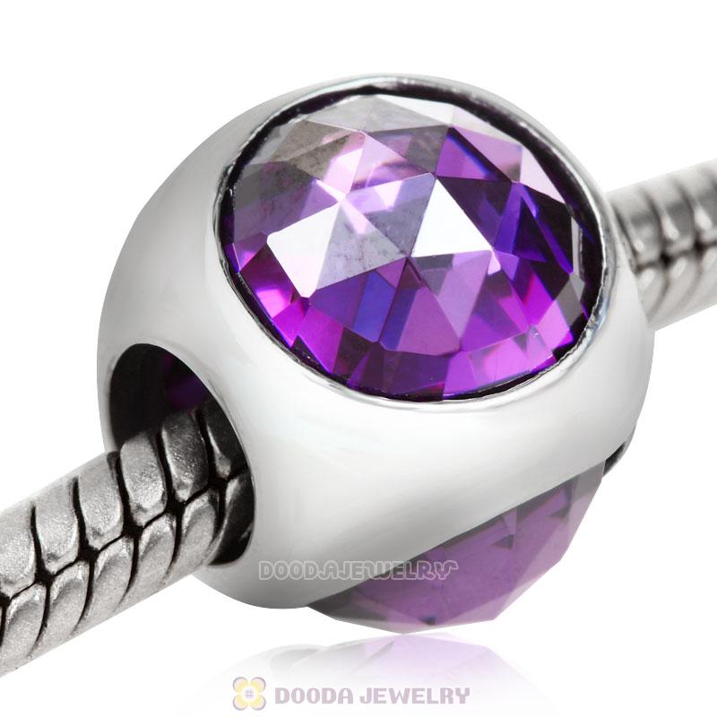 Purple Faceted Crystal Bead
