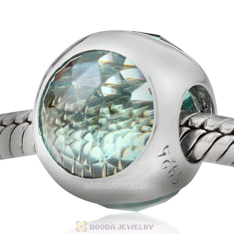 Lt Green Faceted Crystal Bead