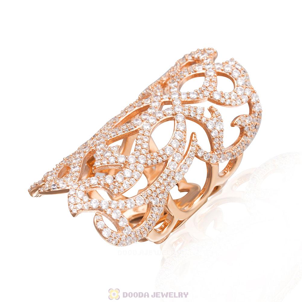 Rose Gold Sterling Silver Ring with Cubic Zirconia