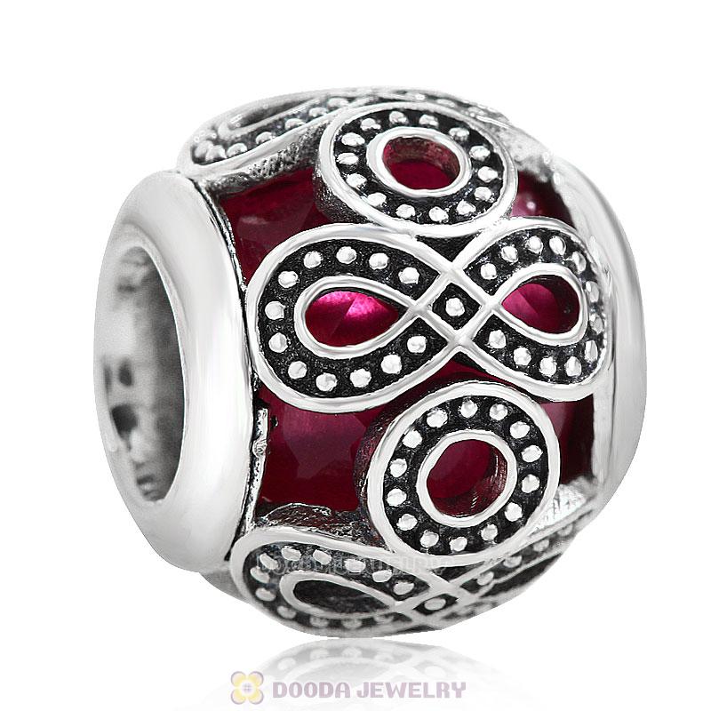 Infinite Love Charm Rose Rhinestones