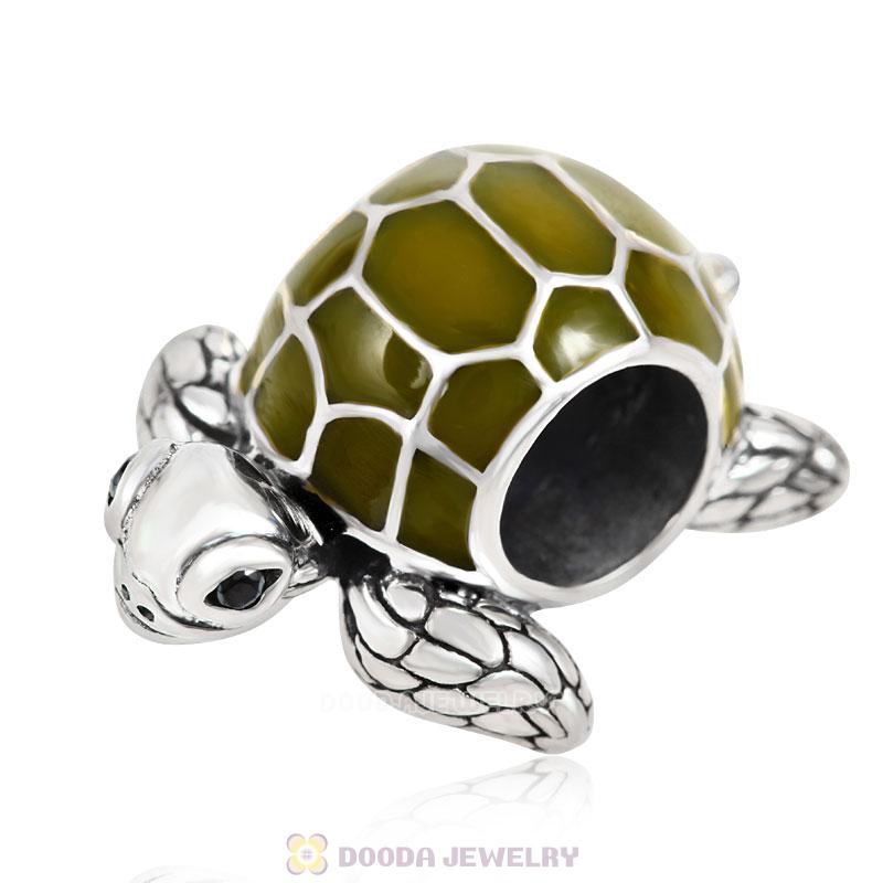 Sea Turtle Charm with Green Enamel