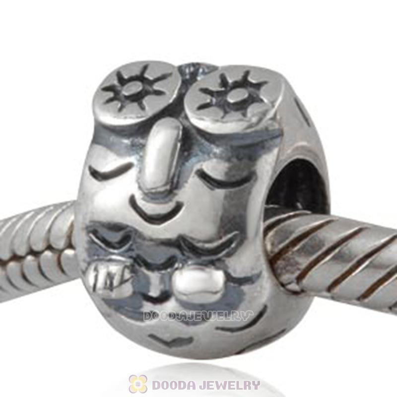 Solid Sterling Silver European Style Owl Beads and Charms