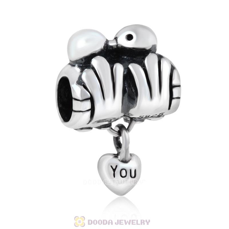 European 925 Sterling Silver Love birds Charm Beads Wholesale