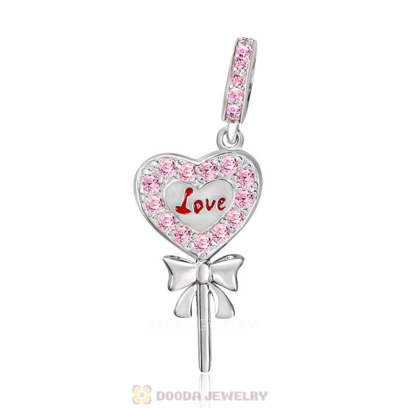 Dangle Fairy Wand Charms with CZ