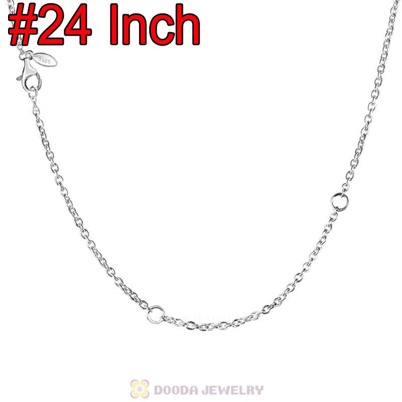Platinum Plating Basic Necklace with Lobster Clasp
