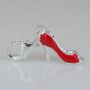 Wholesale Silver Plated Alloy Red high-heel shoe Charms