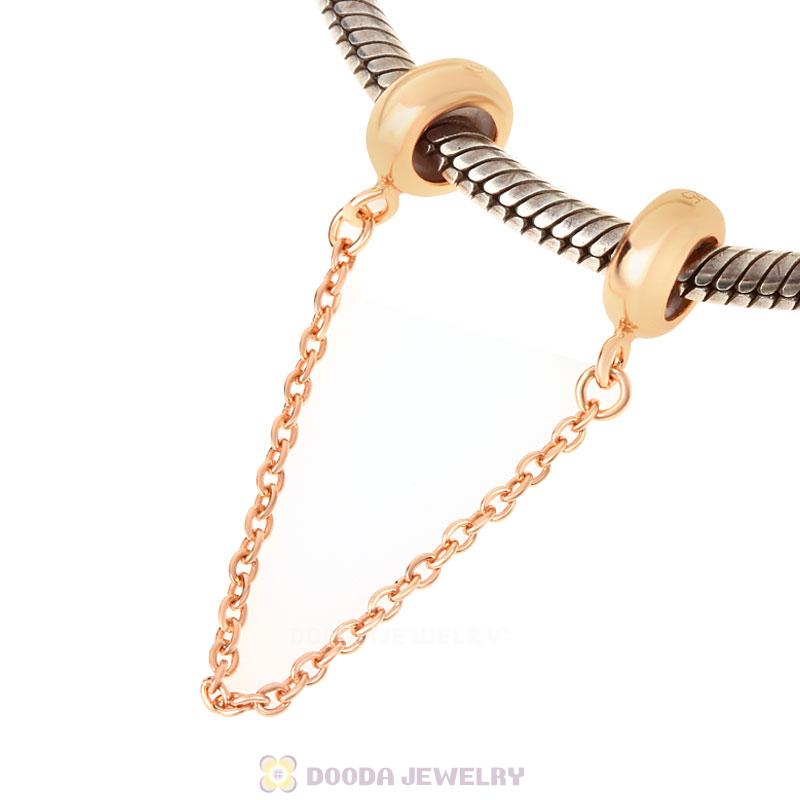 Rose Gold Safety Chain with Rubber Stopper Beads