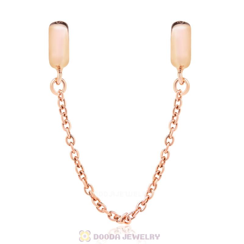 Rose Gold Safety Chain with Rubber Stopper Beads