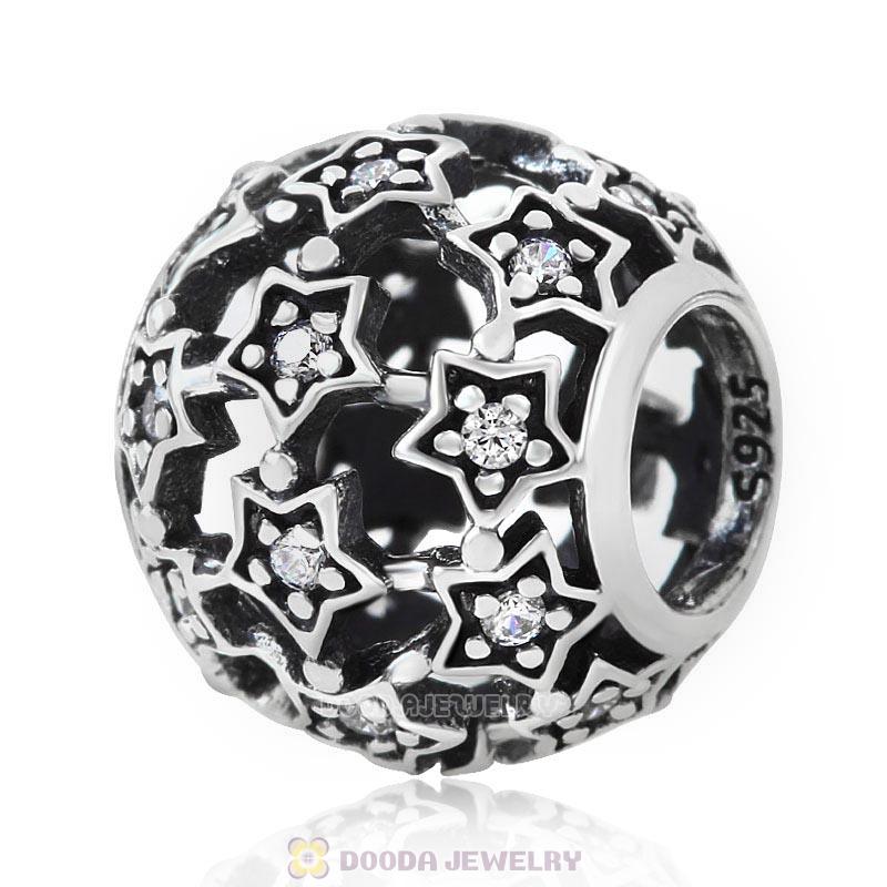 Shimmering Star Charm Bead with Clear CZ
