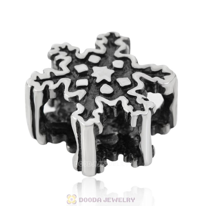 European Style Antique Christmas Snowflake Charm Beads
