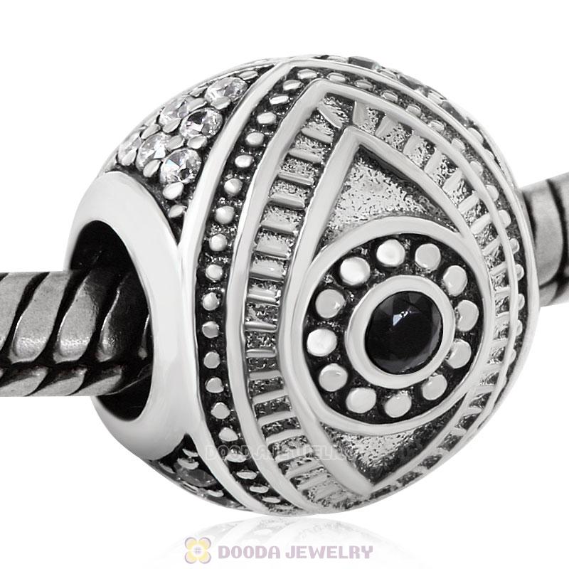 Eye of Horus Charm 925 Sterling Silver with Zircon Stones