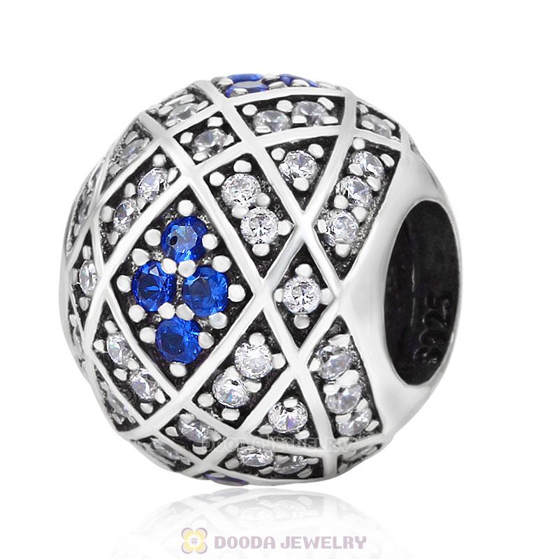 Geometric Charm 925 Sterling Silver with Sapphire Zircon