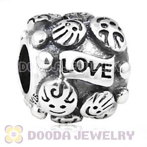 Antique 925 Sterling Silver European LOVE and FAMILY Charm Beads