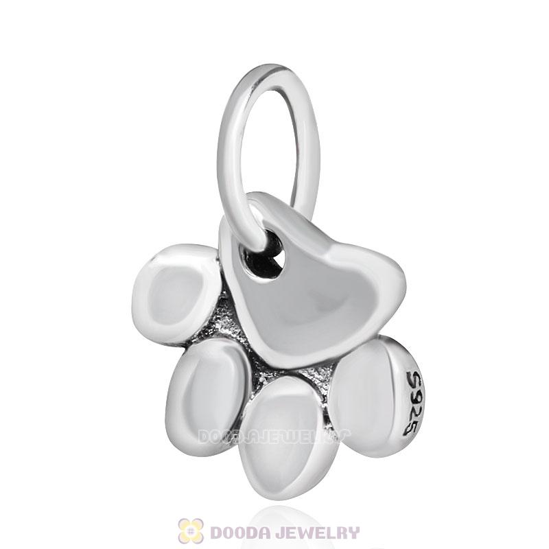 Animal Paw Print Charm 925 Sterling Silver Large Hole Beads