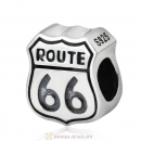Route 66 Sign Charm 925 Sterling Silver