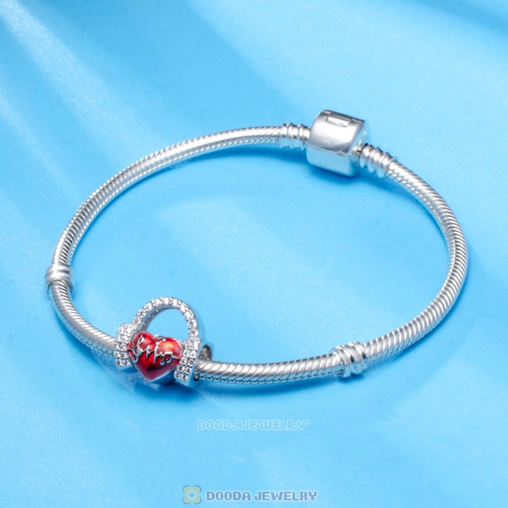 Love Music Heartbeats Charms 925 Sterling Silver