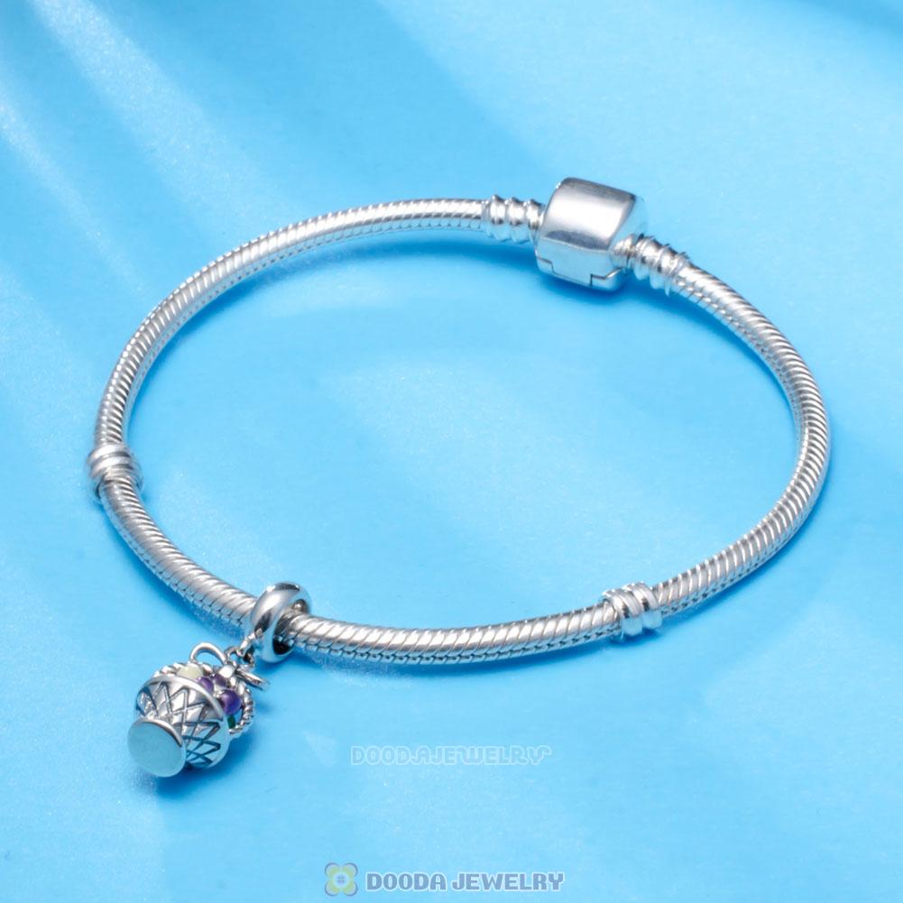 Fruit Basket Dangle Charms 925 Sterling Silver with Enamel