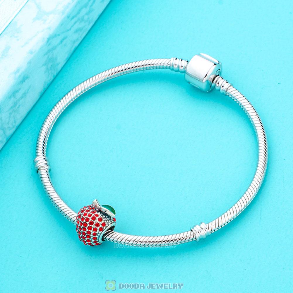 Sparkling Apple Charm with Red Crystal