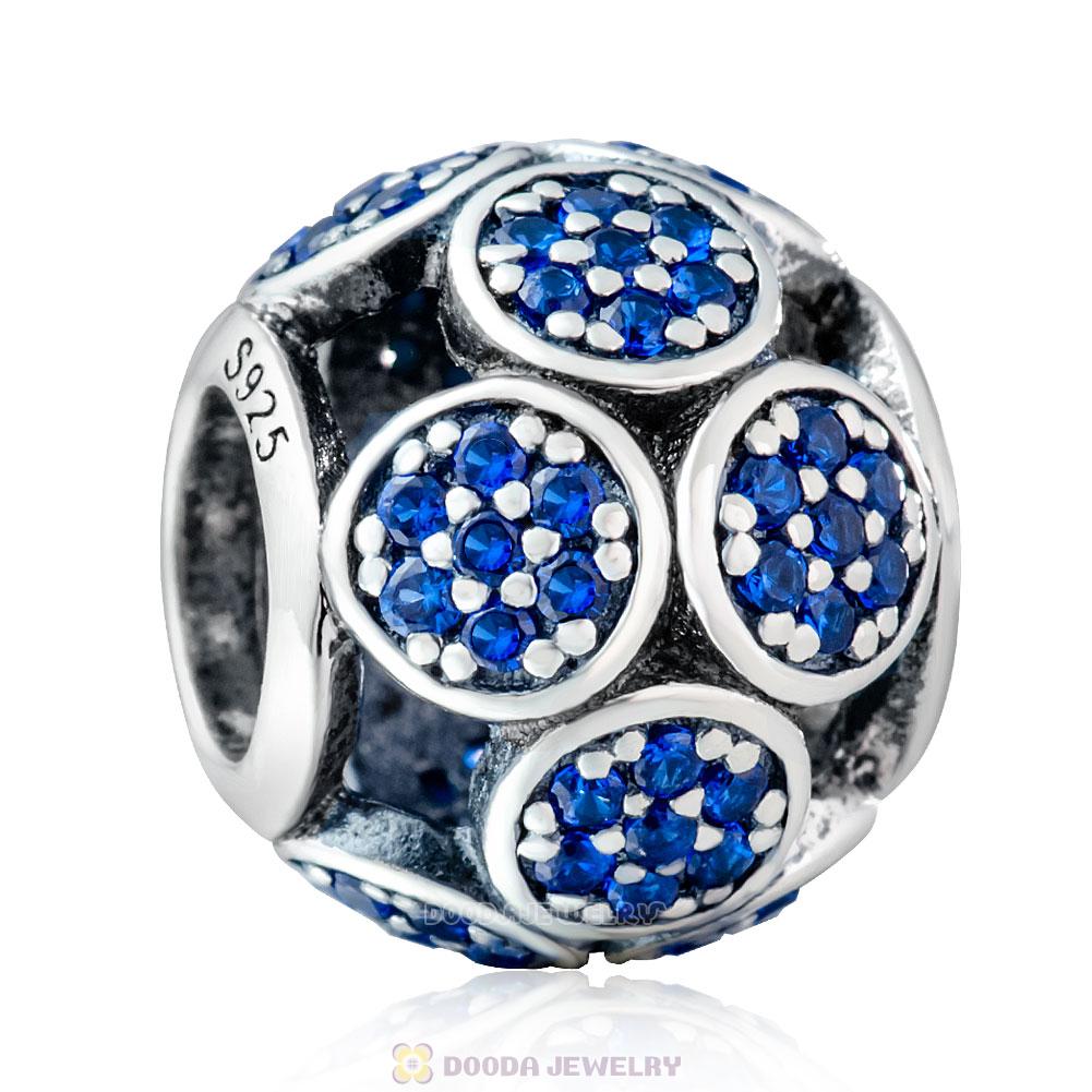Whimsical Lights Charm Bead with Blue Zircon