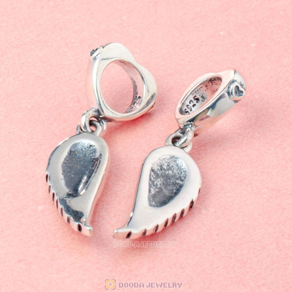 1 Pair Angel Wings Dangle Charms for Bracelet
