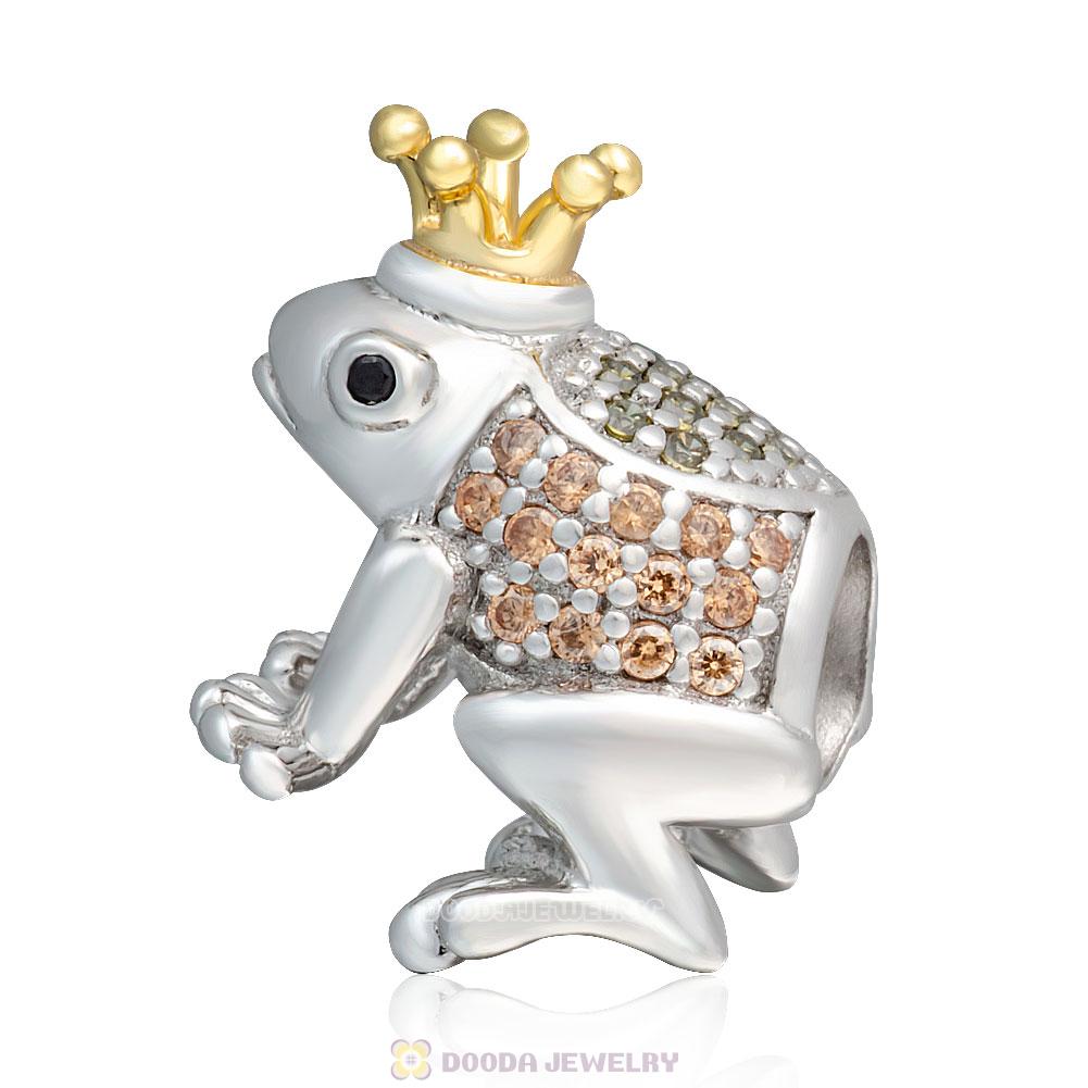 Frog Prince Crown Charms with Stones
