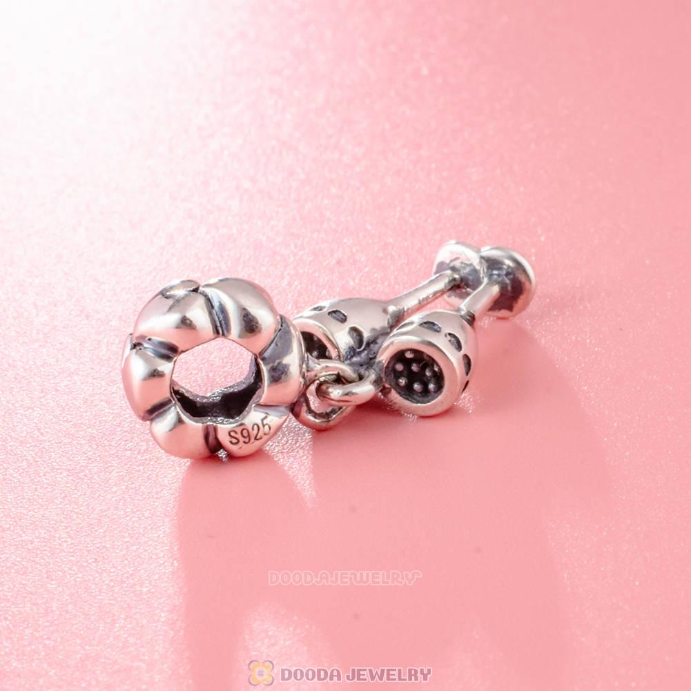 925 Sterling Silver Champagne Glasses Cheers Dangle Charm