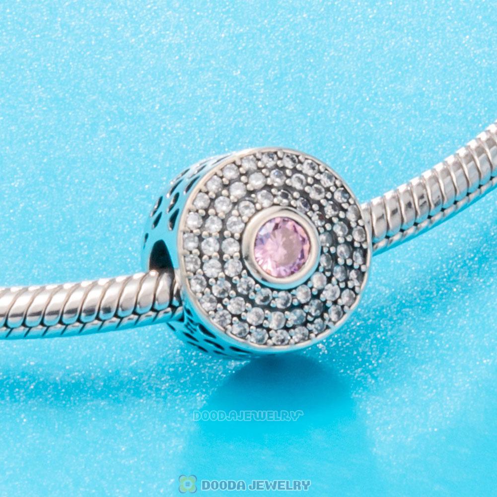 Radiant Splendor with Pink and Clear CZ Button Charm