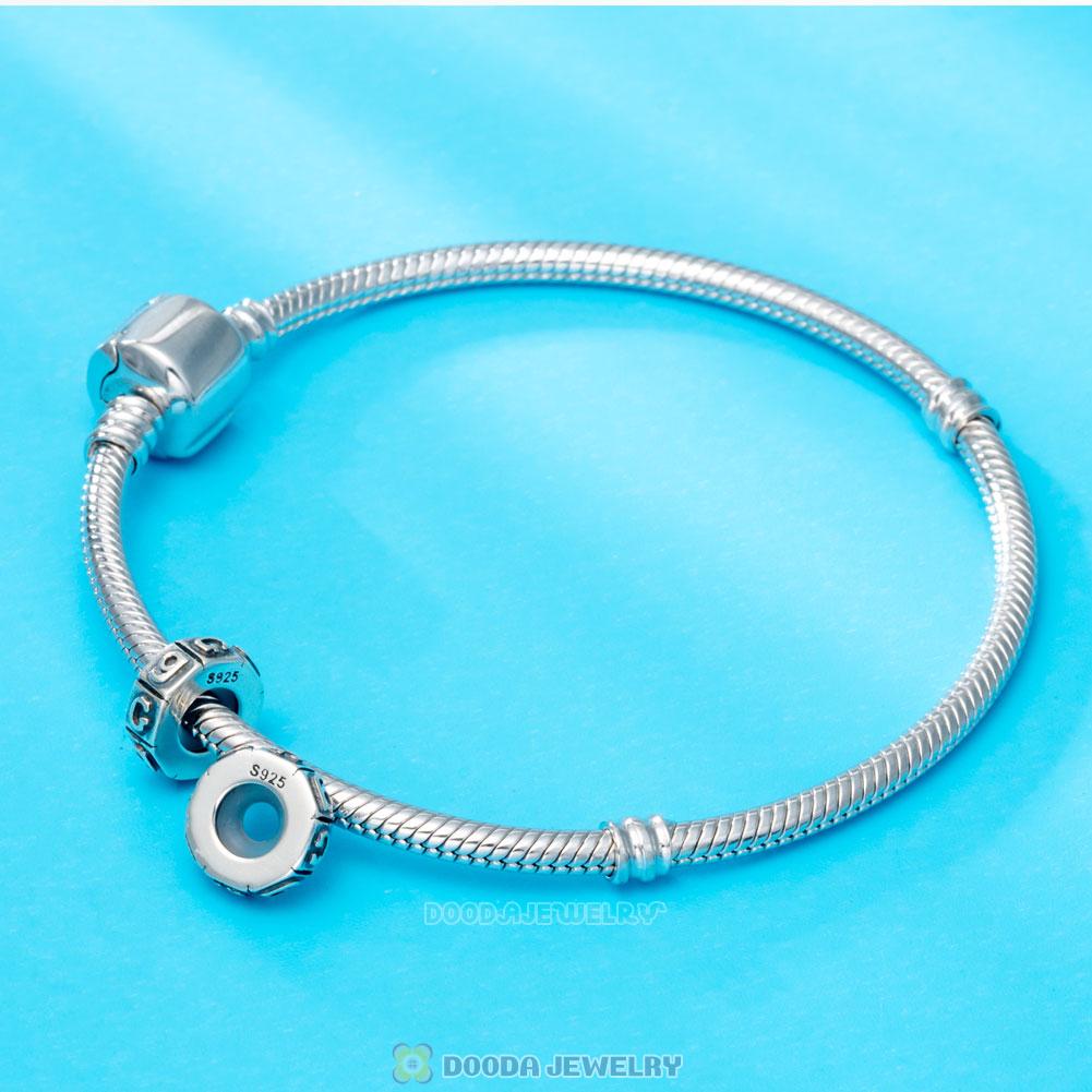 Alphabet Letter G 925 Sterling Silver Rubber Stopper Beads 