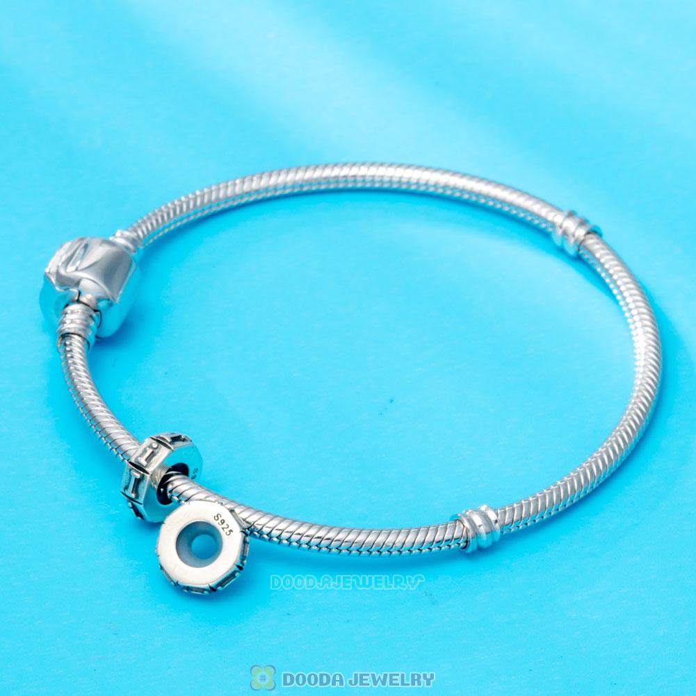 Alphabet Letter I 925 Sterling Silver Rubber Stopper Beads 