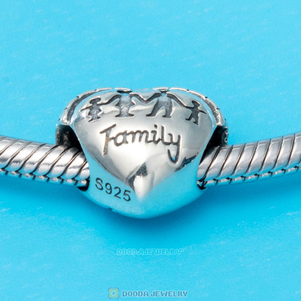 925 Sterling Silver Family House Heart Charm