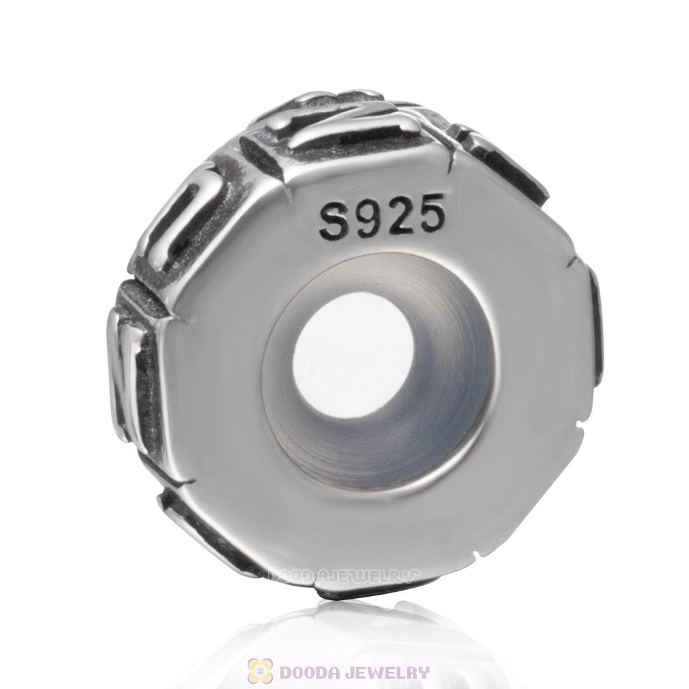 Alphabet Letter N 925 Sterling Silver Rubber Stopper Beads 