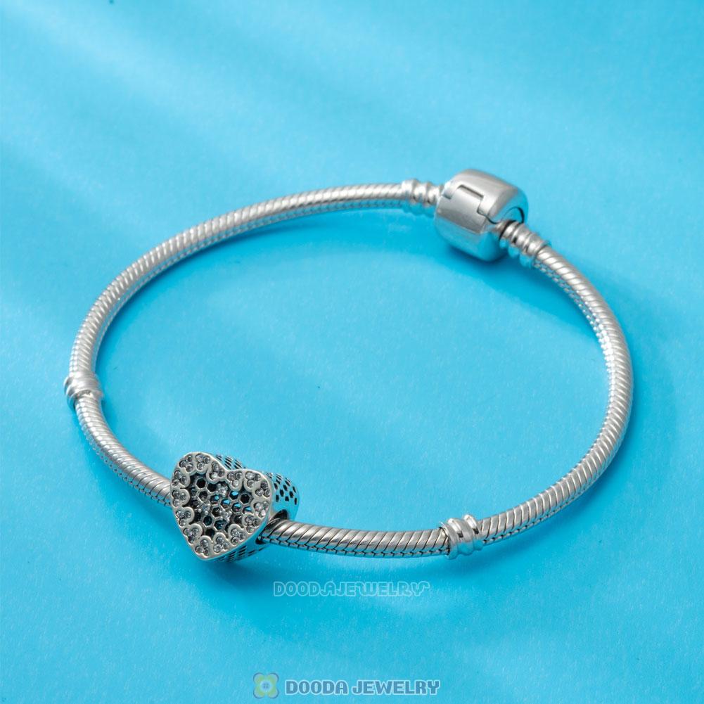 Shine Honeycomb Lace Heart Shape Charms