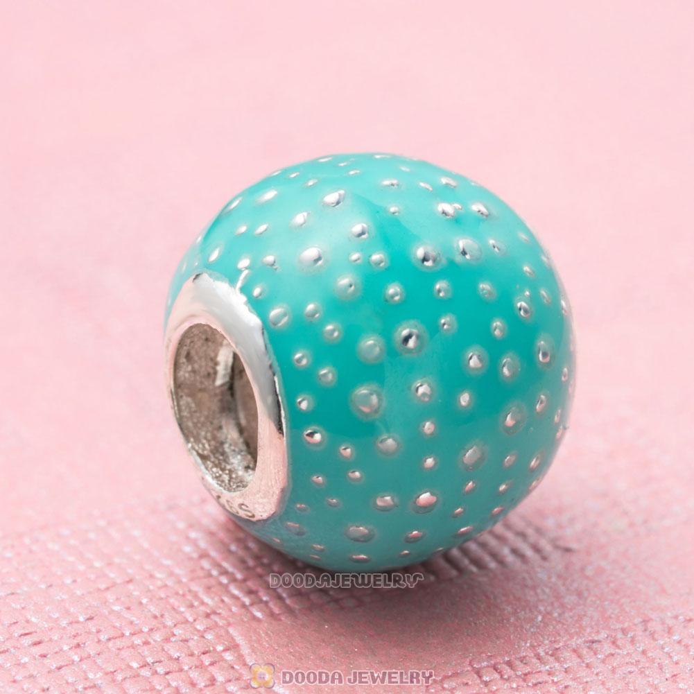 Aqua Enchantment Charm Bead in Sterling Silver with Screw