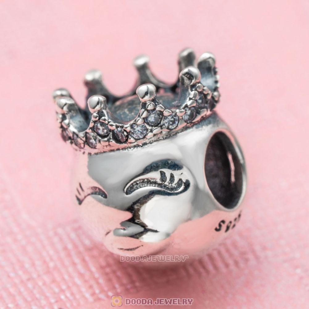 Kiss Emoji Charm 925 Silver with Clear CZ