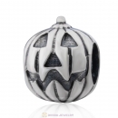 European Sterling Silver Jack-O-Lantern Beads For The Halloween