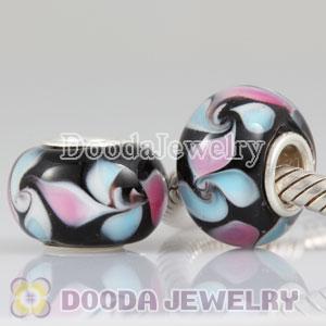 925 sterling silver single core murano glass beads fit European, Largehole Jewelry