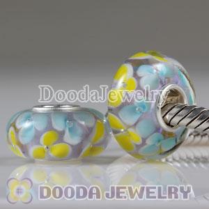 Environmental Material European Murano Glass Beads with 925 Stamped