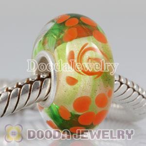 Environmental Murano Glass Beads with 925 sterling silver single core