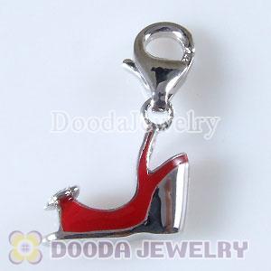 Sterling Silver Tscharm Jewelry Charms Enamel Red high-heel shoe