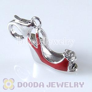 Sterling Silver Tscharm Jewelry Charms Enamel Red high-heel shoe
