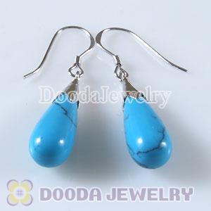 925 Sterling Silver Charm Earring Drop Turquoise Stone