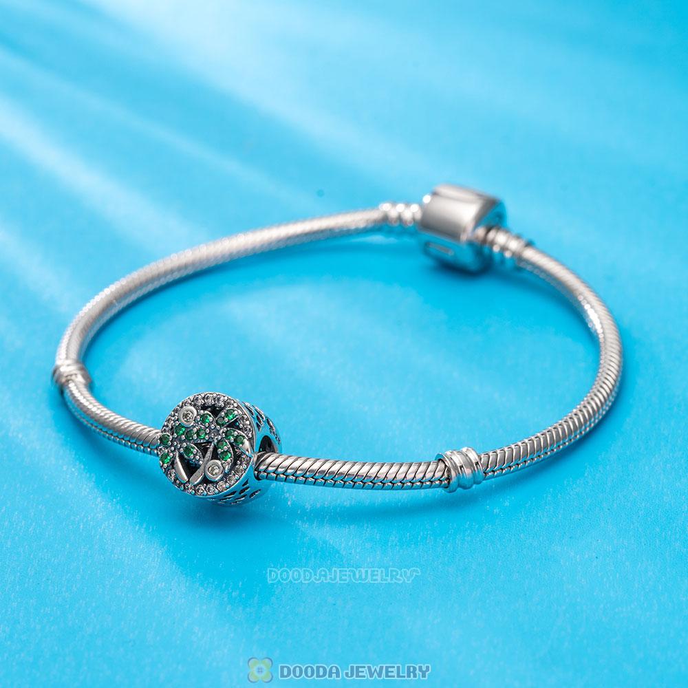 Green Cubic Zirconia Coconut Tree Charm