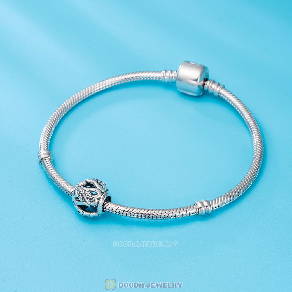 Me and You Heart Charm in 925 Sterling Silver