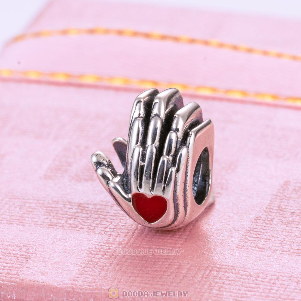 Family Hand Love Charm 925 Sterling Silver