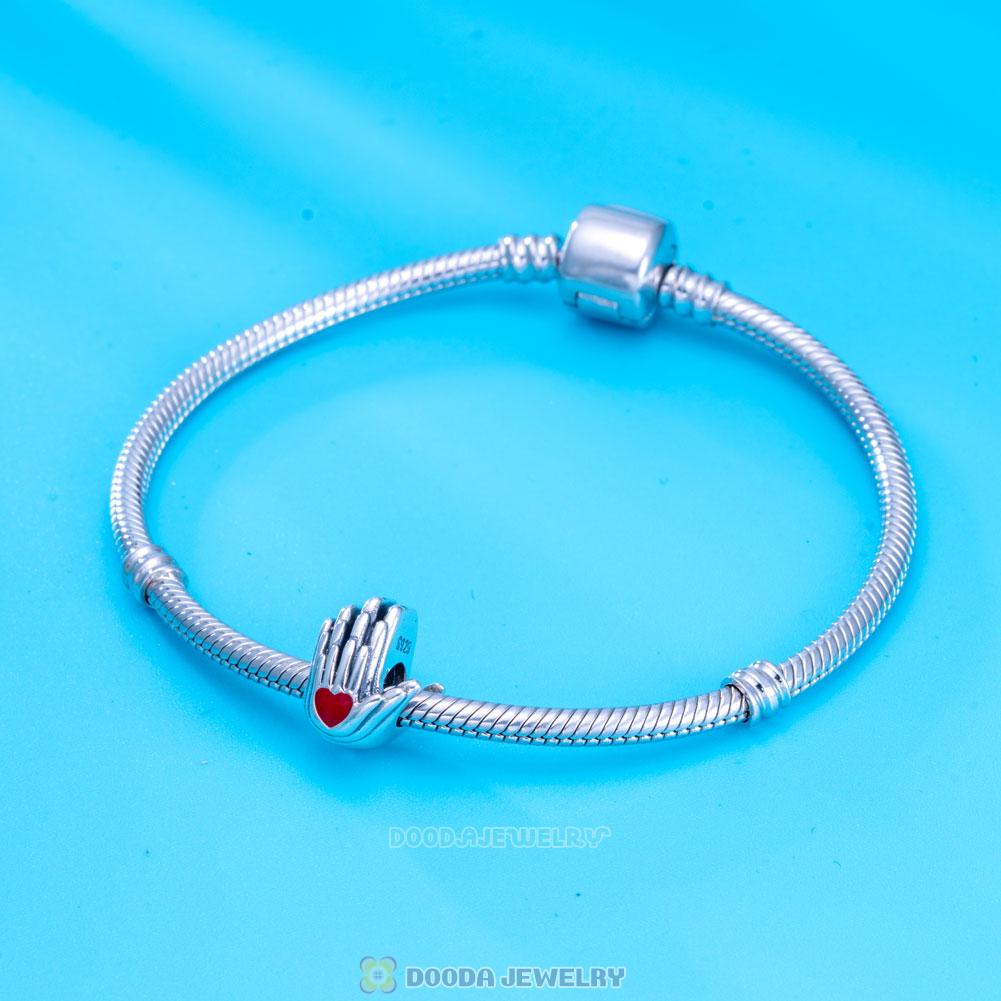 Family Hand Love Charm 925 Sterling Silver