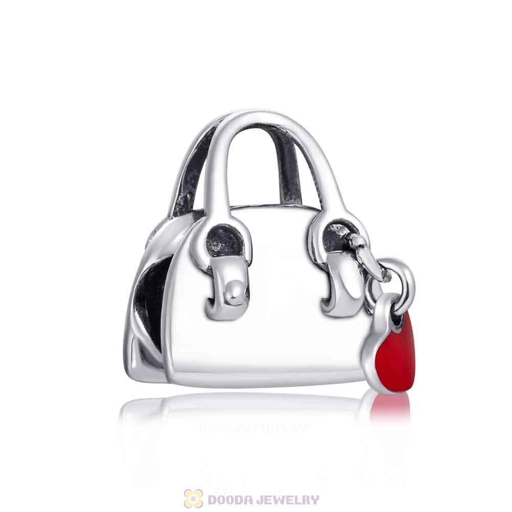 Woman Handbag Charm with Red Heart