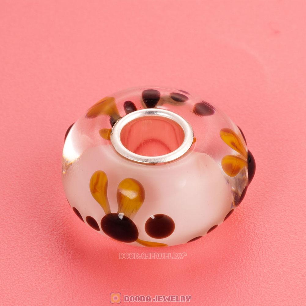 Handmade European Style Dragonfly on Silk Charm Glass Beads